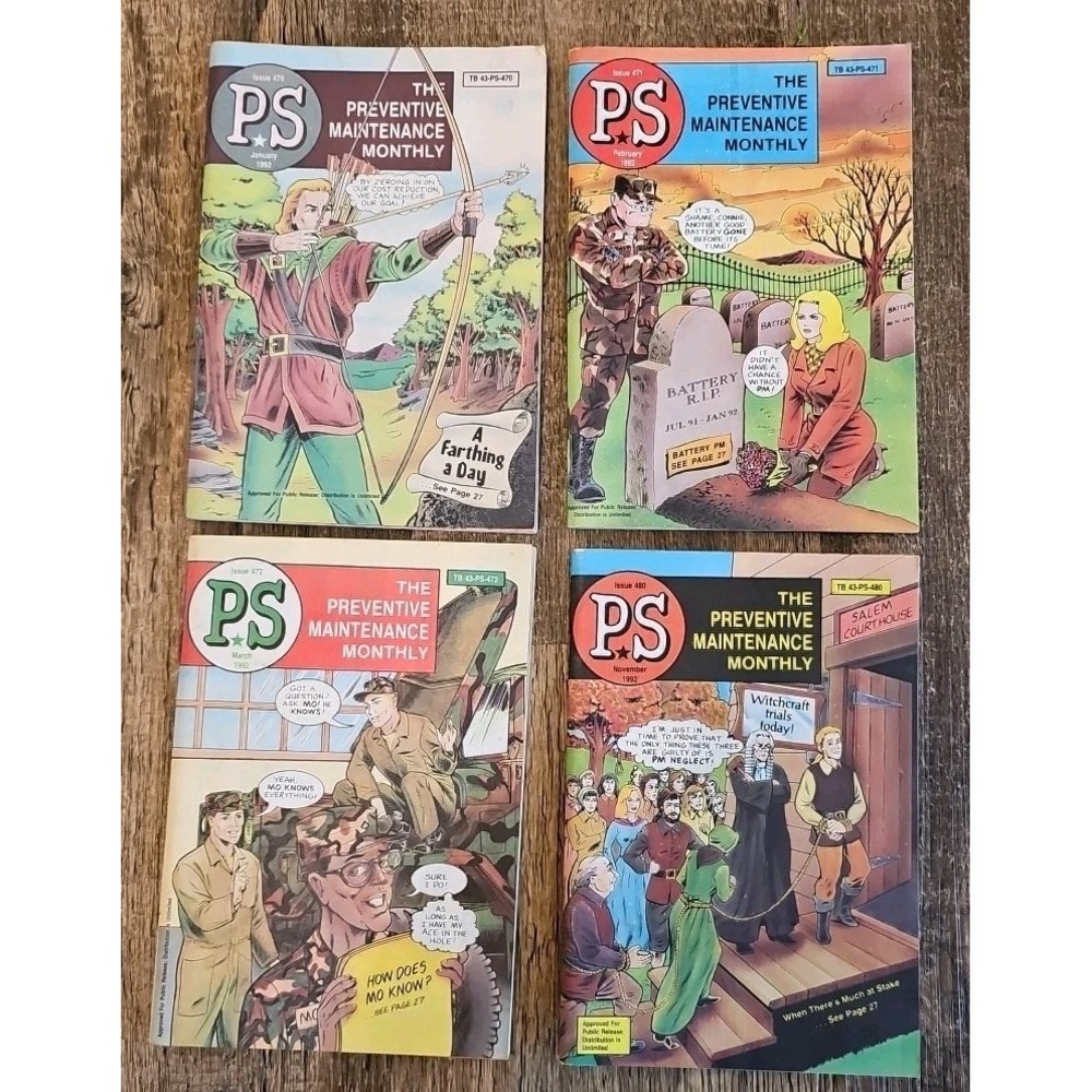 PS The Preventive Maintenance Monthly Magazine Lot 1992‎ (4) GOOD